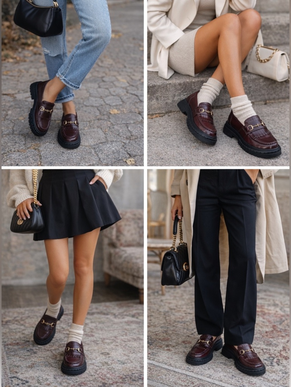 Cherry burgundy  Leather Shoes loafers comfortable shoes